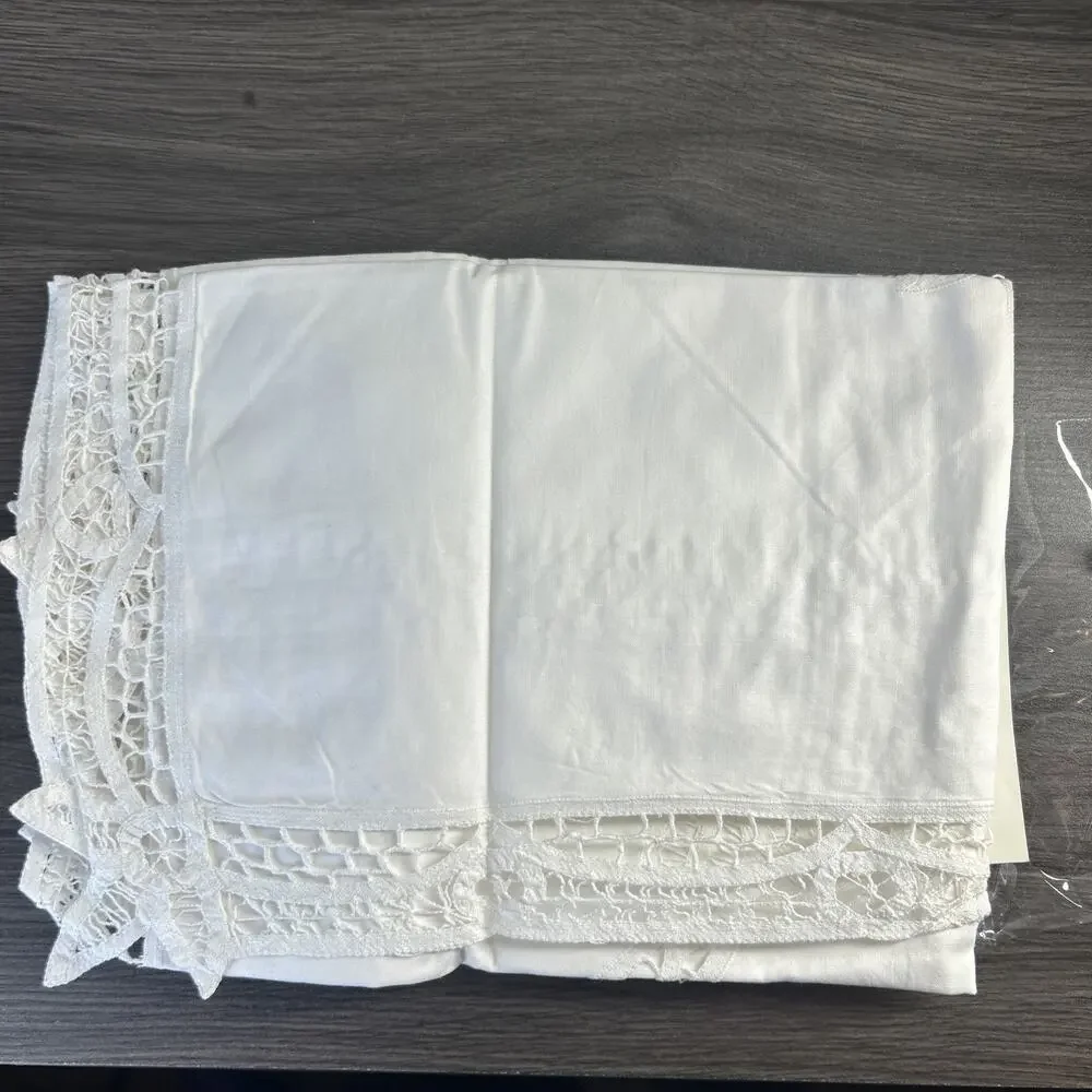Battenburg Lace White Cotton Sham Pillow Case 21